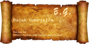 Balek Gabriella névjegykártya